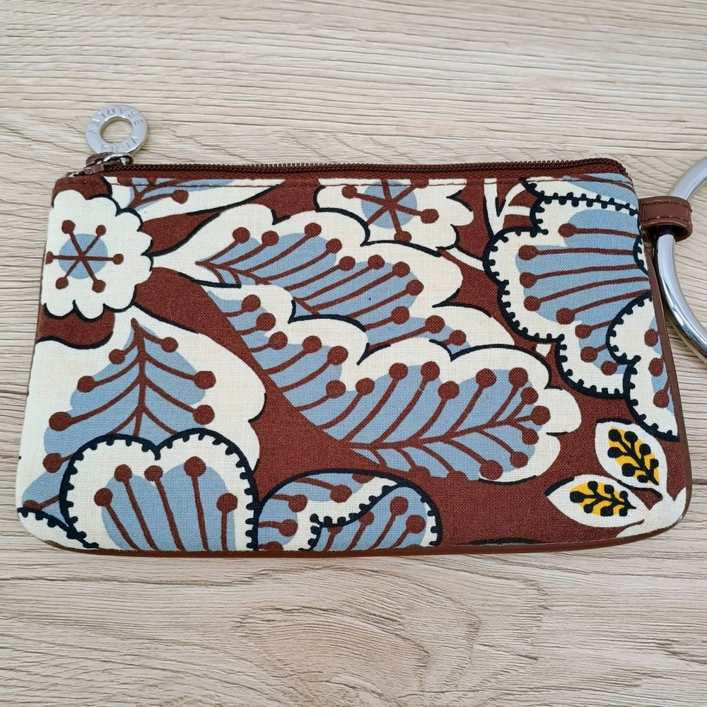 Vera Bradley Wristlet Bag Slate Blooms Bangle Handle Clutch Small Multicolor - Picture 3 of 14